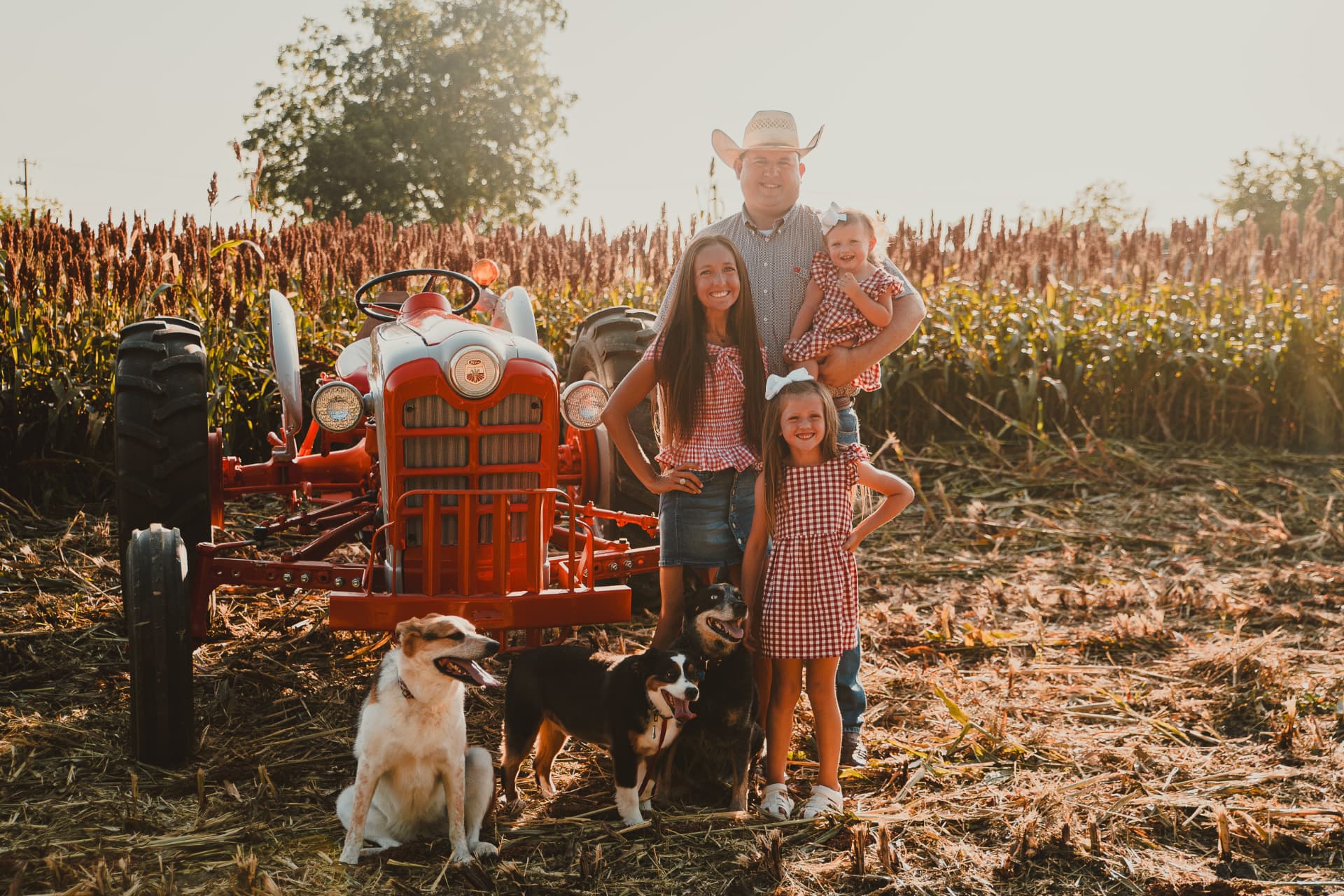 Colby McClendon family on the farm in 2026
