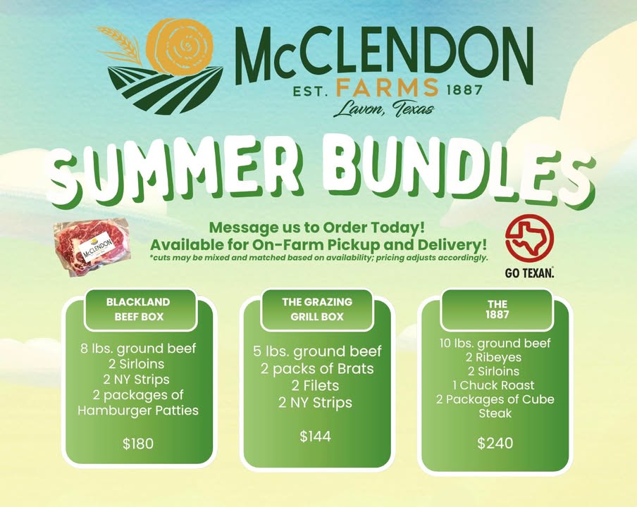 McClendon Farms Summer Bundles - Blackland Beef Box, The Grazing Grill Box, and The 1887